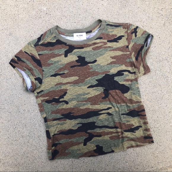 Re/Done Tops - Re/Done brand camouflage print vintage T-shirt